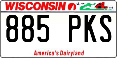 WI license plate 885PKS