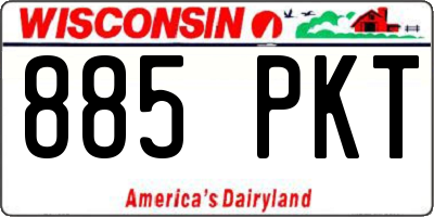 WI license plate 885PKT