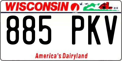 WI license plate 885PKV