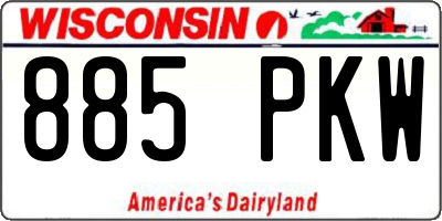 WI license plate 885PKW