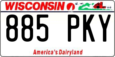 WI license plate 885PKY