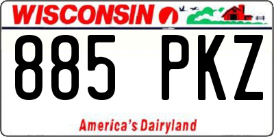WI license plate 885PKZ