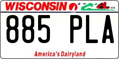 WI license plate 885PLA