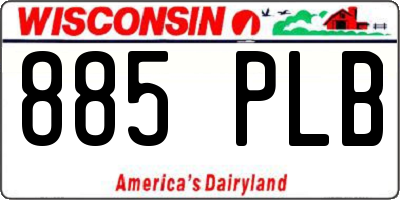 WI license plate 885PLB