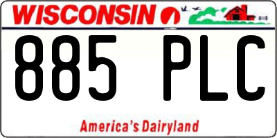 WI license plate 885PLC