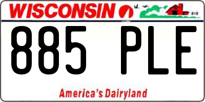 WI license plate 885PLE