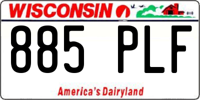 WI license plate 885PLF
