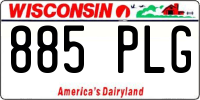 WI license plate 885PLG