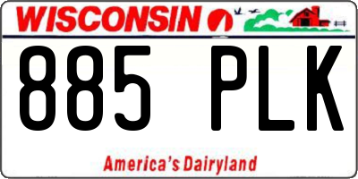 WI license plate 885PLK