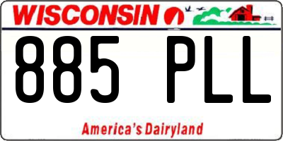 WI license plate 885PLL