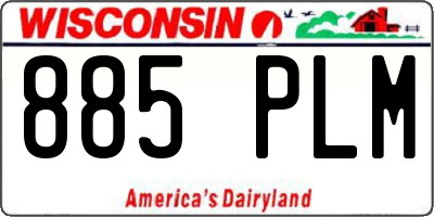 WI license plate 885PLM