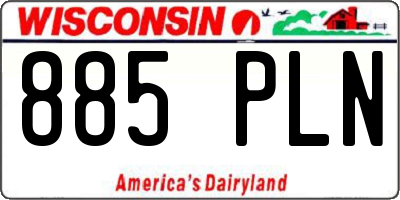 WI license plate 885PLN
