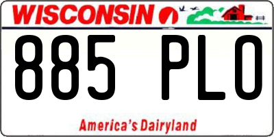 WI license plate 885PLO