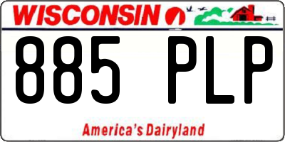 WI license plate 885PLP