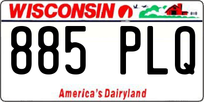 WI license plate 885PLQ