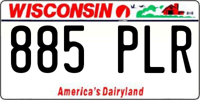 WI license plate 885PLR
