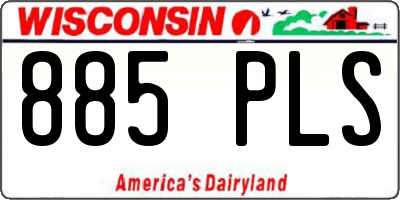 WI license plate 885PLS