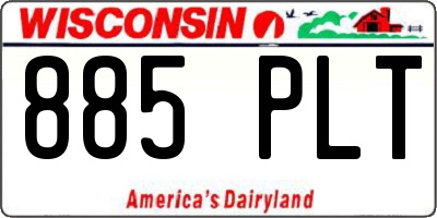 WI license plate 885PLT