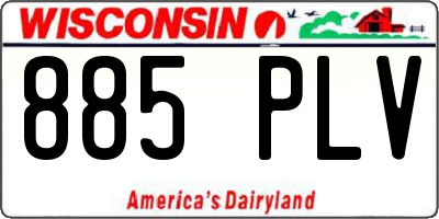 WI license plate 885PLV