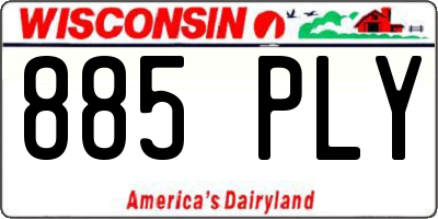 WI license plate 885PLY