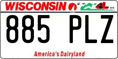 WI license plate 885PLZ