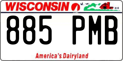 WI license plate 885PMB