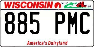 WI license plate 885PMC