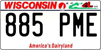 WI license plate 885PME