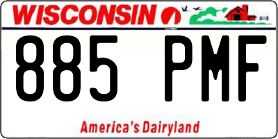 WI license plate 885PMF