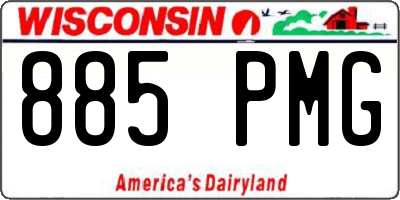 WI license plate 885PMG