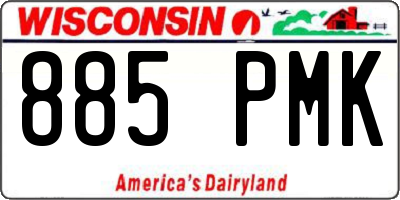 WI license plate 885PMK