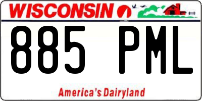 WI license plate 885PML