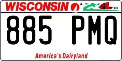 WI license plate 885PMQ