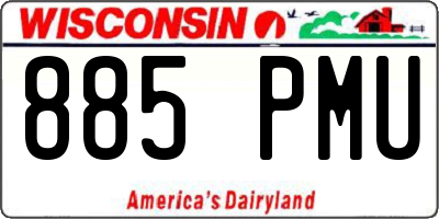 WI license plate 885PMU