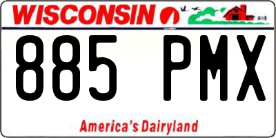 WI license plate 885PMX