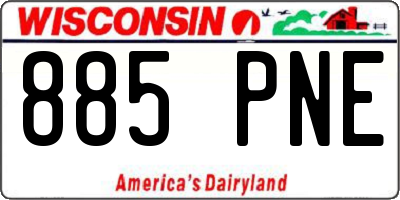 WI license plate 885PNE