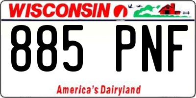 WI license plate 885PNF