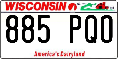 WI license plate 885PQO