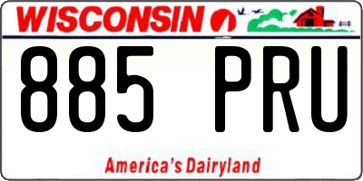 WI license plate 885PRU