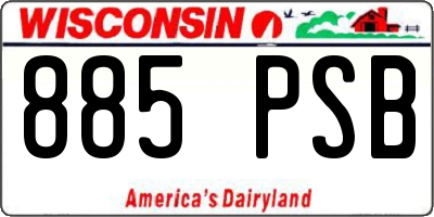 WI license plate 885PSB