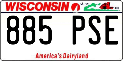 WI license plate 885PSE