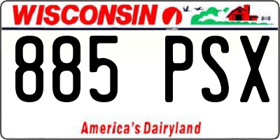 WI license plate 885PSX