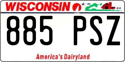 WI license plate 885PSZ