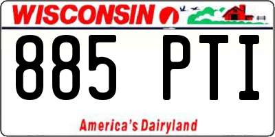 WI license plate 885PTI
