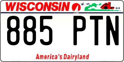 WI license plate 885PTN