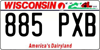 WI license plate 885PXB