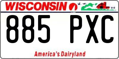 WI license plate 885PXC