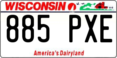 WI license plate 885PXE