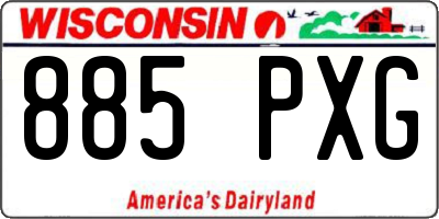 WI license plate 885PXG