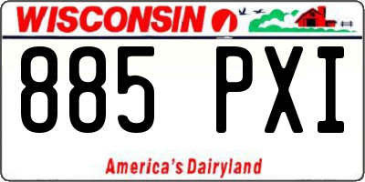 WI license plate 885PXI